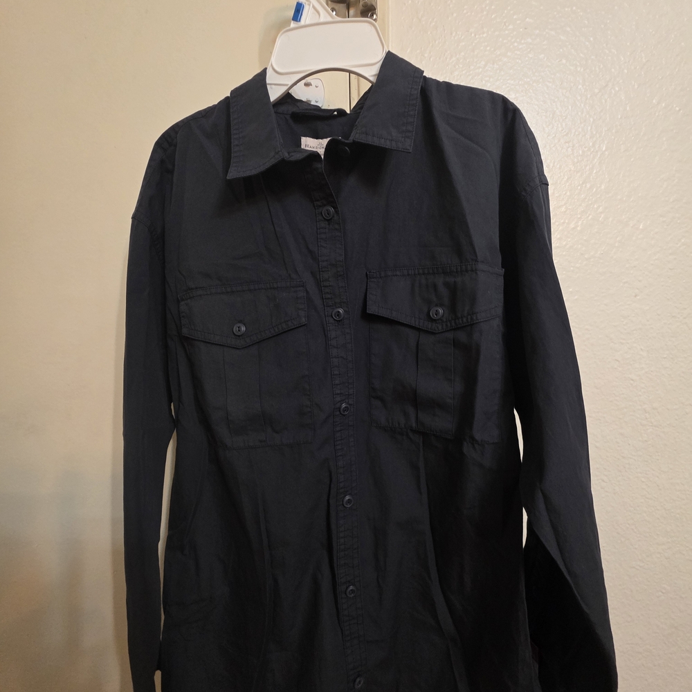 Signature Black Button-Up Blouse